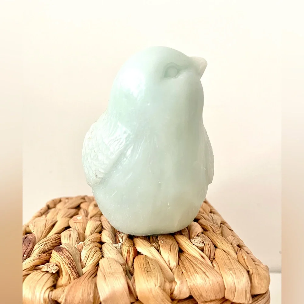 Blue Bird Set Metal and Wax Candle
